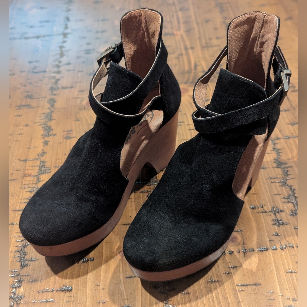 F.P. sz.6.5 (36.5) Cedar Clog Platform Suede - Picture 6 of 14